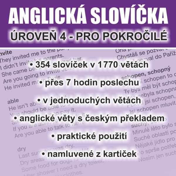 Obálka – Anglická slovíčka - úroveň 4 pro pokročilé